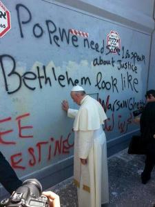 pope at apartheid wall